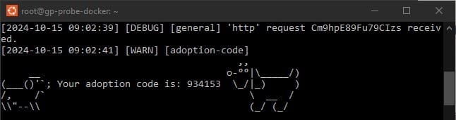 Get your adoption code which is sent to your probe.