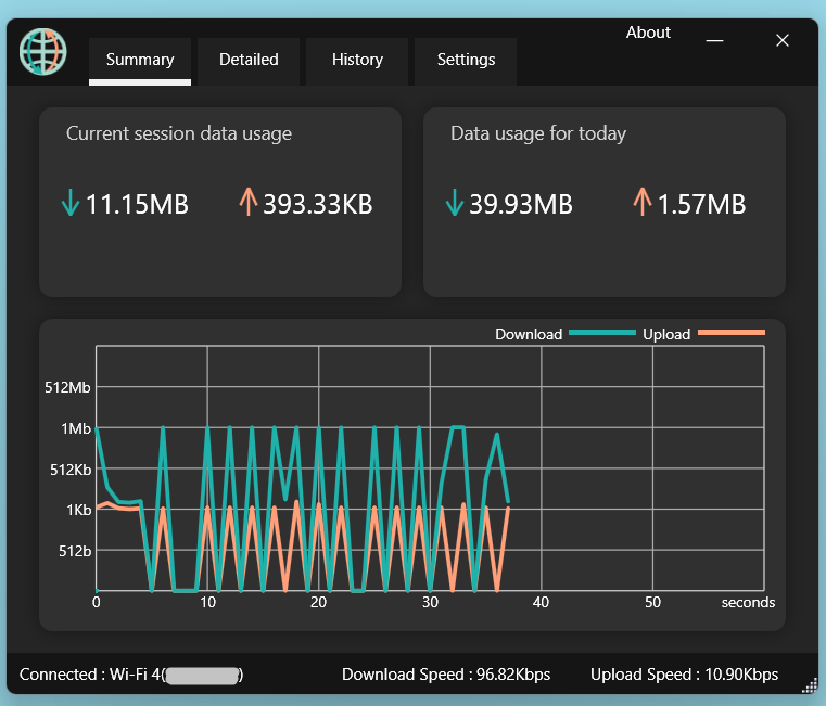 A screenshot of OpenNetMeter's user interface.