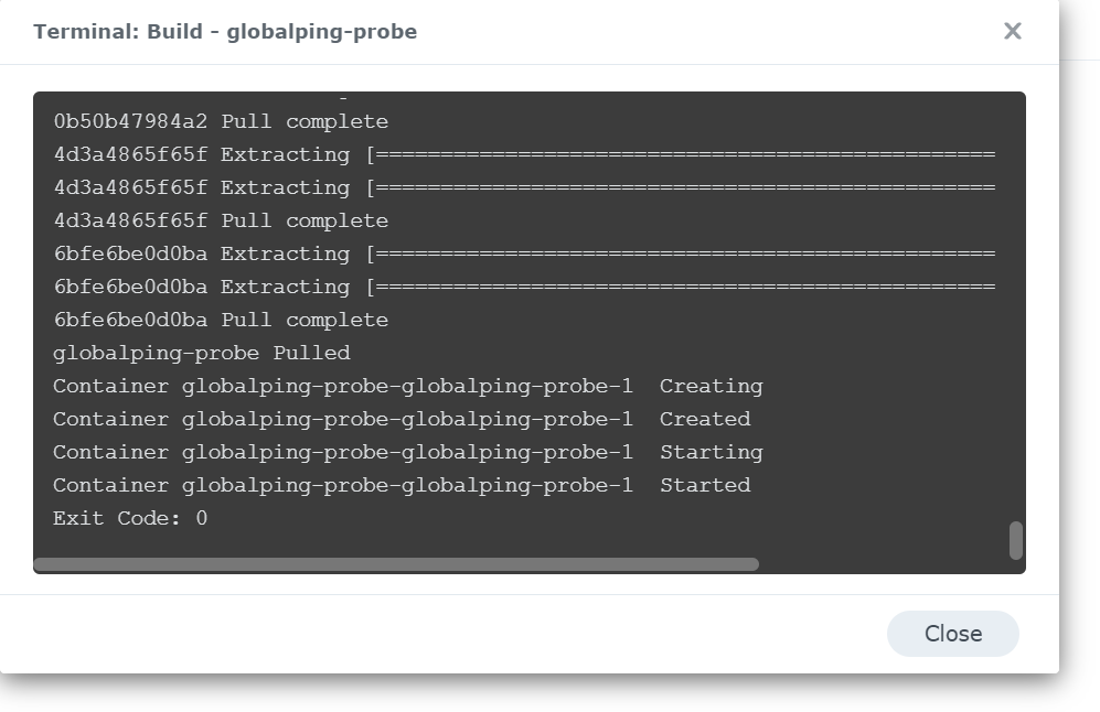 The terminal output will tell you once the container has started.