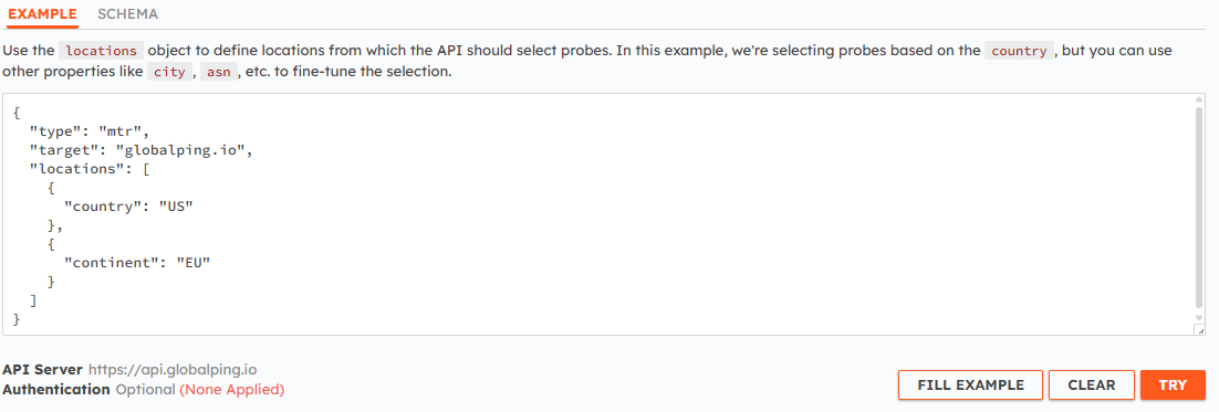 Run mtr with HTTP using the Globalping API