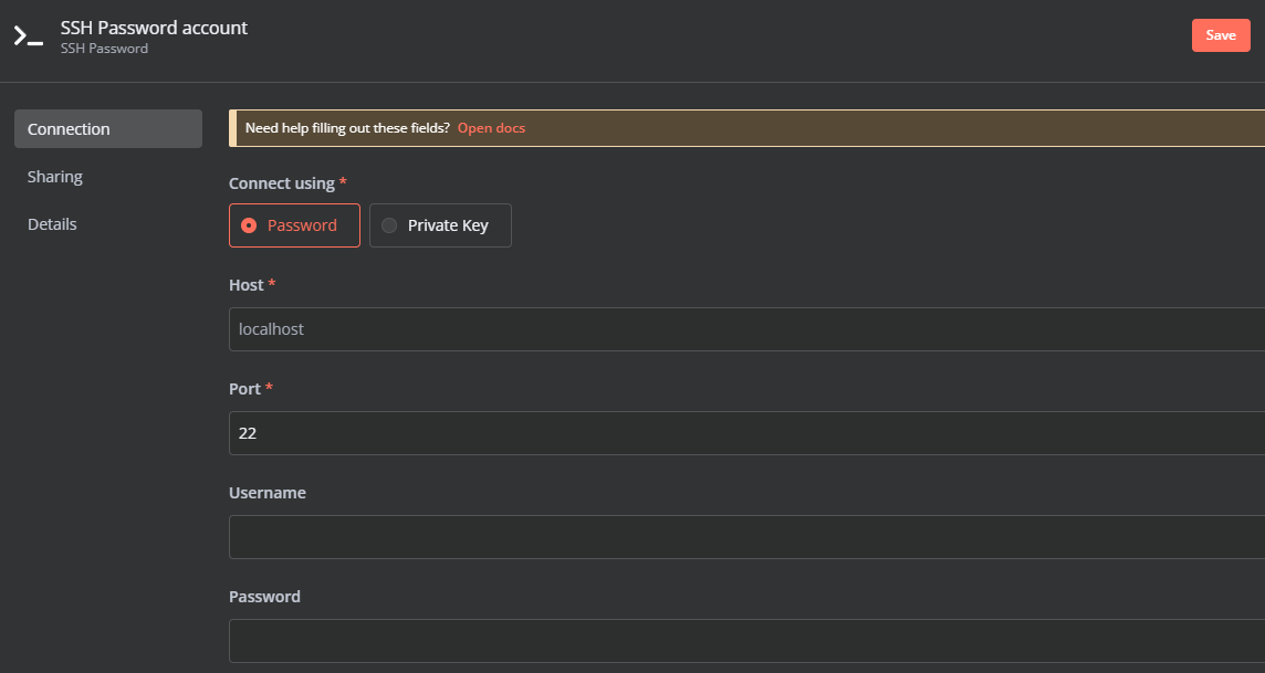Most nodes require you to authenticate. Luckily you can create and reuse credentials in n8n.