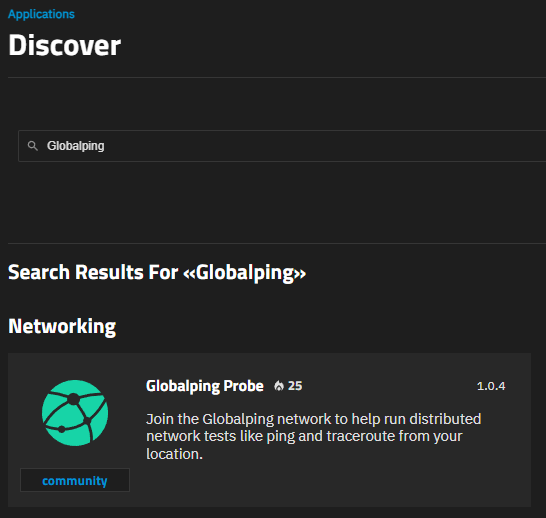 Search for Globalping and the app should show up in the search results.