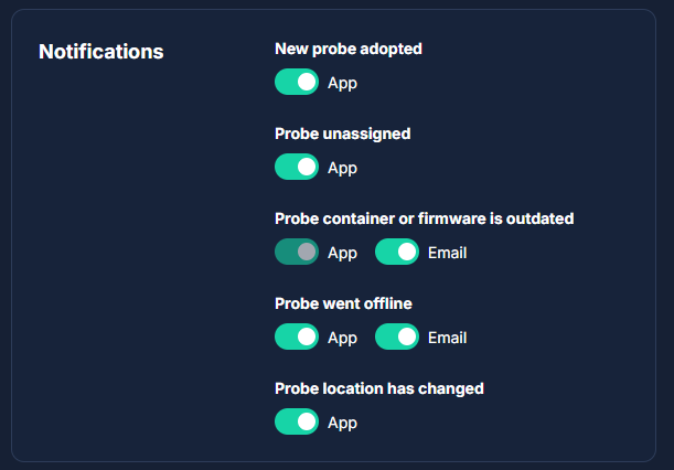 You can toggle app and email notifications in your dashboard settings section.