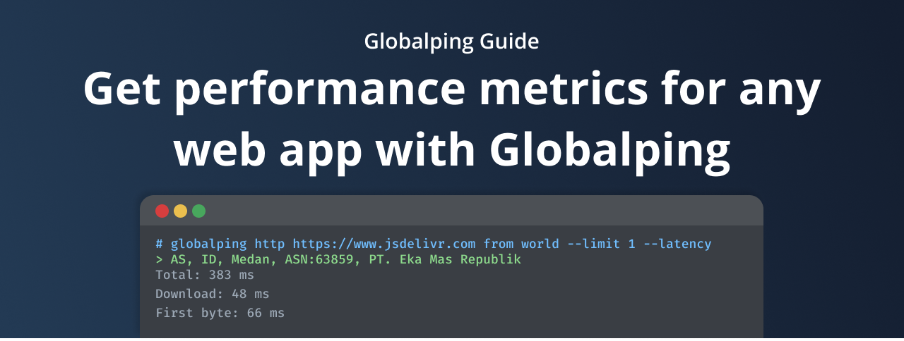 Get performance metrics of any website or app