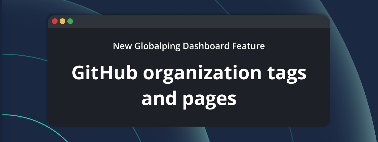 Connect your GitHub oranization to use for tagging and public pages.
